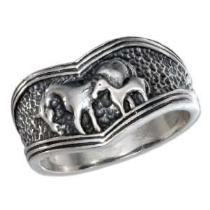    Sterling Silver Mother and Pony Horse Ring (size 10) Jewelry