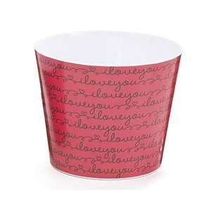  #6 Love Letters Red Melamine Pot Cover Patio, Lawn 
