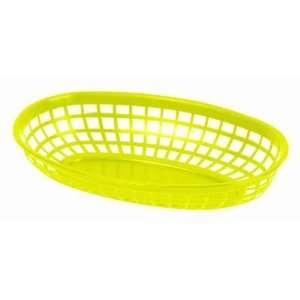  Oval Food Baskets, 9 3/8 Inch, Yellow, Case of 1 Dozen 