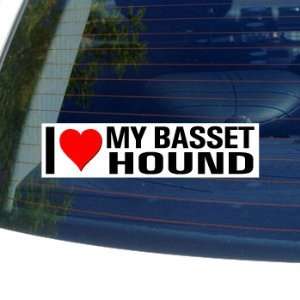  I Love Heart My BASSET HOUND   Dog Breed   Window Bumper 
