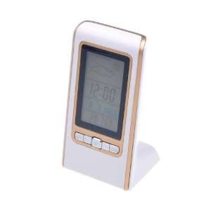  White Weather Station Weather Show Alarm Desk Clock with 