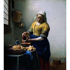    6 x 4 Greeting Card Vermeer The Kitchen Maid