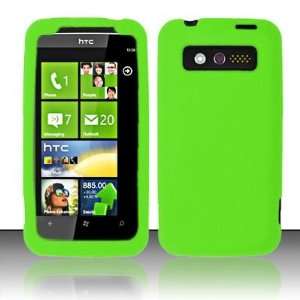  NEON GREEN Soft Silicone Skin Cover Case for HTC Trophy 