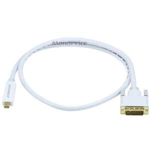  Mini DisplayPort Male to DVI Male 32AWG Cable   3ft 