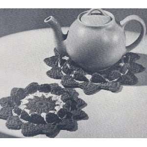 Vintage Crochet PATTERN to make   Heavy Hot Pad Mat Pot Holder. NOT a 