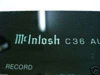 New McIntosh C36 Preamplifier Front Panel Glass  