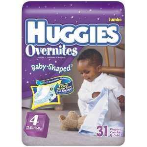 com Huggies Overnites Baby Shaped Fit, Step 4 (22 37 Lbs), 31 Diapers 