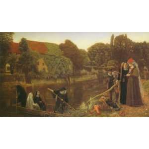   Oil Reproduction   Arthur Hughes   24 x 14 inches   The Convent Boat