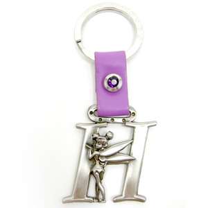 Disney Tinker Bell Letter H pewter key ring key chain  