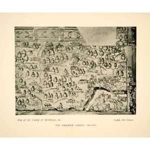 1906 Map County Middlesex Hampstead Islington Newington London England 