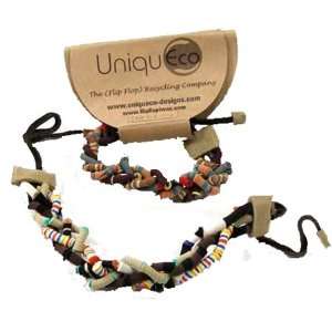 com Gifts with Humanity KJF007 earth Recycled Flip Flop Bead Bracelet 