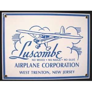  Luscombe Airplane Company Porcelain Aviation Sign 