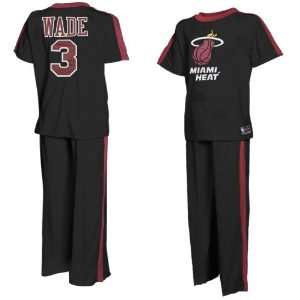  Miami Heat Dwyane Wade Youth Player Pajama Set   Black 