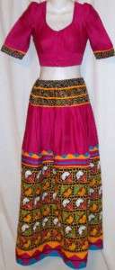   Black Folk Indian Lengha Choli Sari Skirt Belly Dance Set S 31  