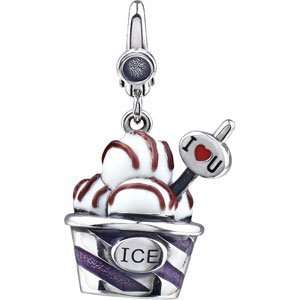    Sterling Silver 20.00X17.00 MM Ice Cream Cup Charm Jewelry