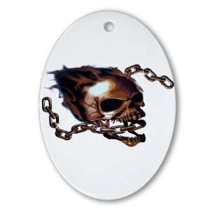  Ornament (Oval) Skull With Chain 