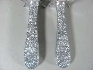 Kirk Repousse Large Sterling Silver Carving Fork & Knife Set w 