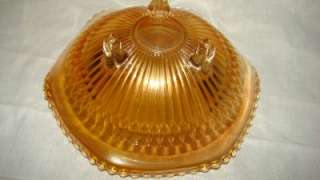 Vintage Jeanette Carnival Glass Footed Bowl Dish Marigold  
