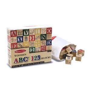  Melissa and Doug 1900 Wooden ABC and 123 Blocks   50 