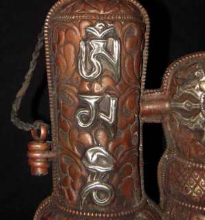 Old Tibet Ritual Tool 6 Mantras Symbols Bell and Dorje  