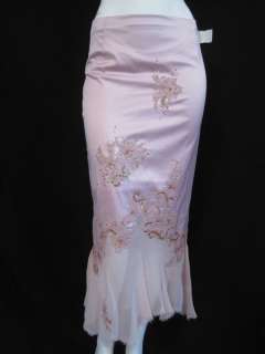 398 Mandalay Skirt Stretchy Embroidered Pink 4 S #0007SK  