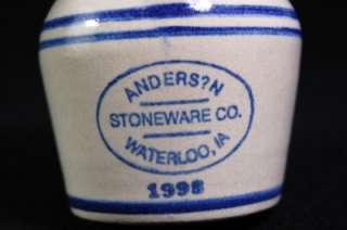 Anders?n Stoneware Mini Souvenir Jug 1998 Waterloo IA  