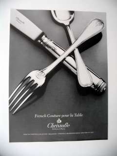 Christofle Malmaison Pattern Tableware Silverware 1985 print Ad 