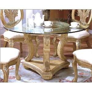  Glass Top Round Dining Table in White MCFD5995 5454