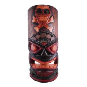  11 Inch Skull And Crossbones Tiki Wall Mask Hand Painted 