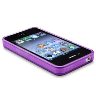 CHARGER+PURPLE CASE+PRIVACY FILM for iPhone 4 4S 4G 4GS  