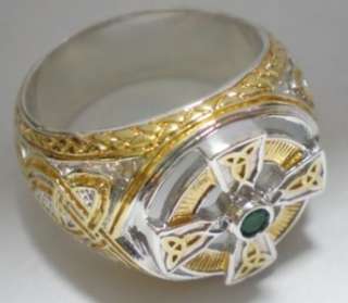 Rare Gents Franklin Mint Irish Blessing Celtic Cross Ring