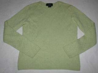Pure Cashmere Cable Knit Sweater Top Women size Small 4/6 Light 