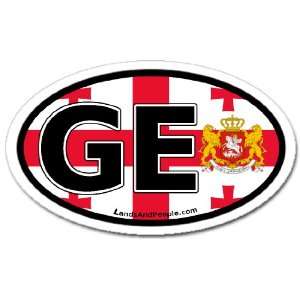 Georgia GE Republic Europe and Georgian Flag Car Bumper Sticker Decal 