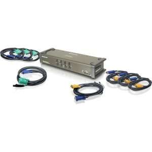 Iogear KVM Switchbox. 4PORT DUAL VIEW KVM SWITCH W/ AUDIO & CABLES KVM 
