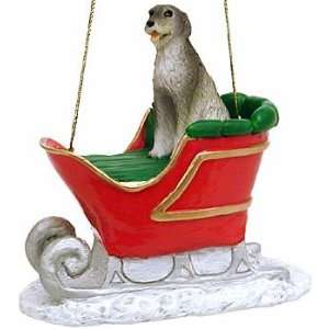 Irish Wolfhound in a Sleigh Christmas Ornament