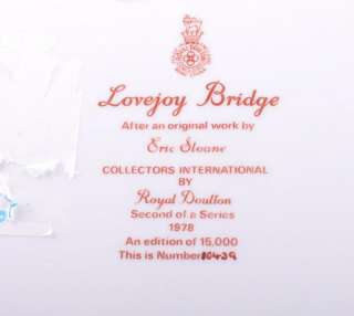 Royal Doulton LOVEJOY BRIDGE LE Collectors Plate  