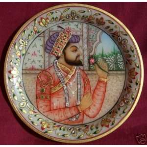  Prince enjoying a Flower, Painting on marble plate round 