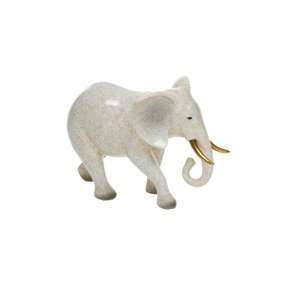  Cream Marble Elephant Ornament   6x5 