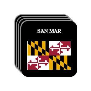 US State Flag   SAN MAR, Maryland (MD) Set of 4 Mini Mousepad Coasters