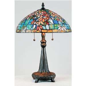  Japanese Maple Table Lamp 21hx14d Vintage Bronze