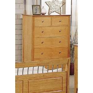   Style Maple Wood Finish Bedroom Drawer Chest