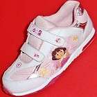 NEW Girls Toddlers Pink/White DORA LIGHTS Velcro Athletic Sneakers 