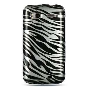 Crystal case with silver and black zebra design for the HTC Sensation 