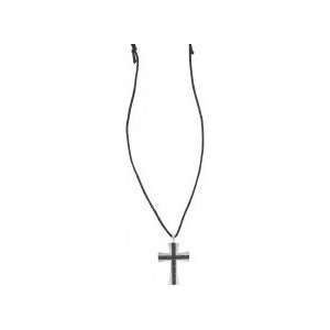  Necklace Stainless Malta Cross Black Inlay Adj Everything 
