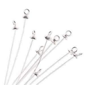  Sterling Silver Head Pins W/ Loop   24 Gauge 3 Inches (10 