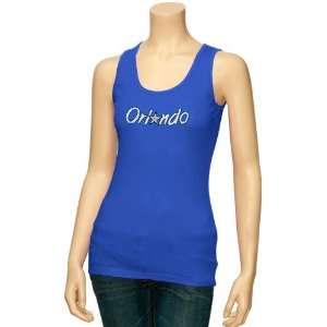  Orlando Magic Ladies Light Blue Distressed Logo Tank Top 
