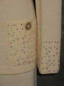 St John EVENING knit jacket blazer long skirt suit size 10 12 14 