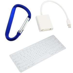  GTMax White Silicone Keyboard Cover + Mini Displayport to 