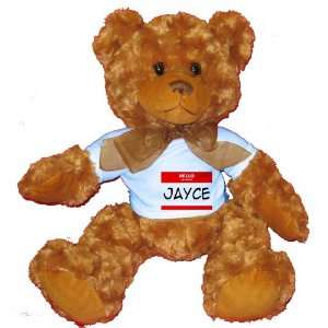  HELLO my name is JAYCE Plush Teddy Bear with BLUE T Shirt 