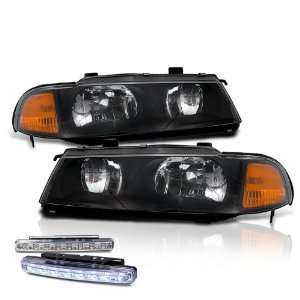   Prelude Black JDM Head Lights+led Bumper Fog Lamp Pair Set Automotive